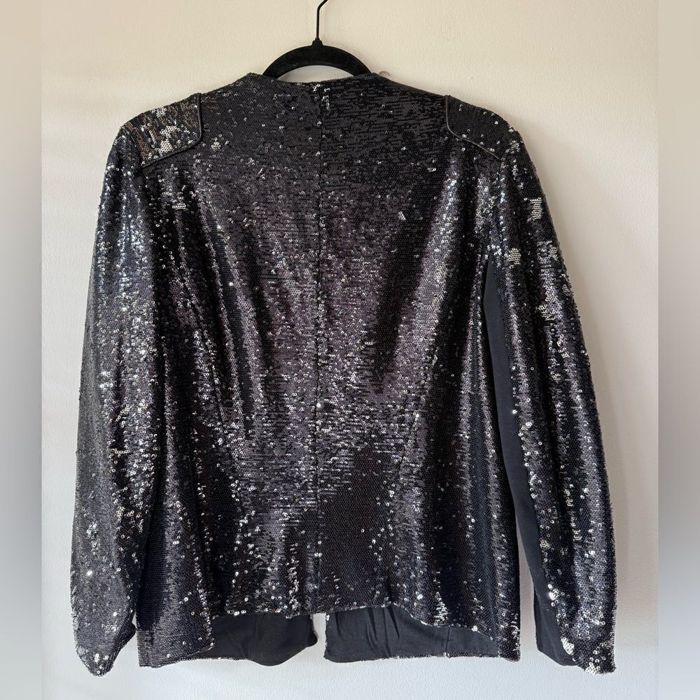 Maje Black collarless sequin evening jacket Size Large - Picture 7 of 10